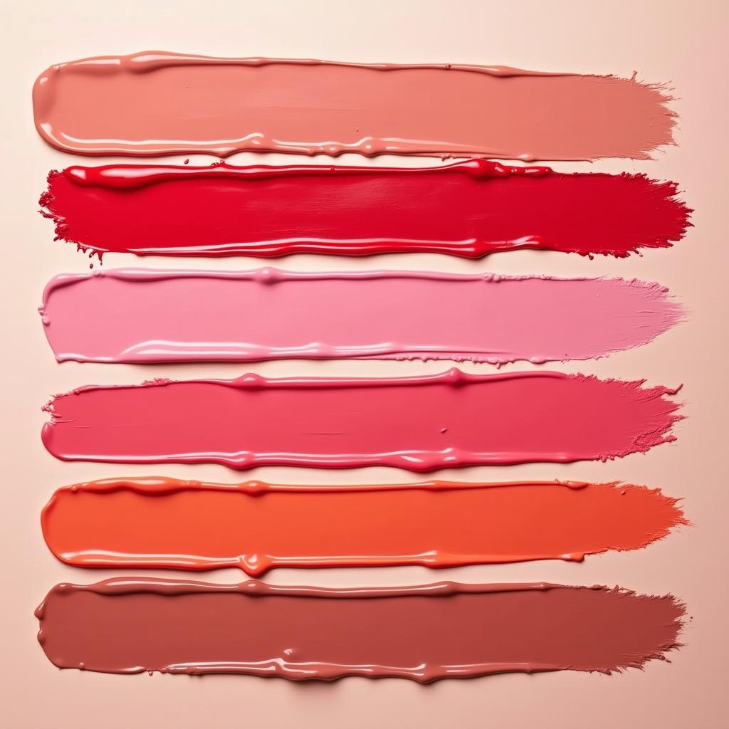 Tổng hợp các nhóm màu son phổ biến nhất hiện nay như đỏ, hồng, cam, nude có trong mọi bảng màu son môi