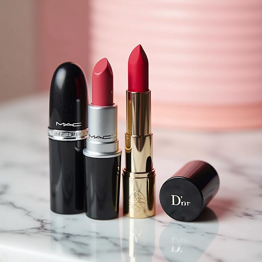 Hình ảnh 3 thỏi son môi kinh điển từ các thương hiệu lớn với bảng màu son môi đa dạng và chất lượng
